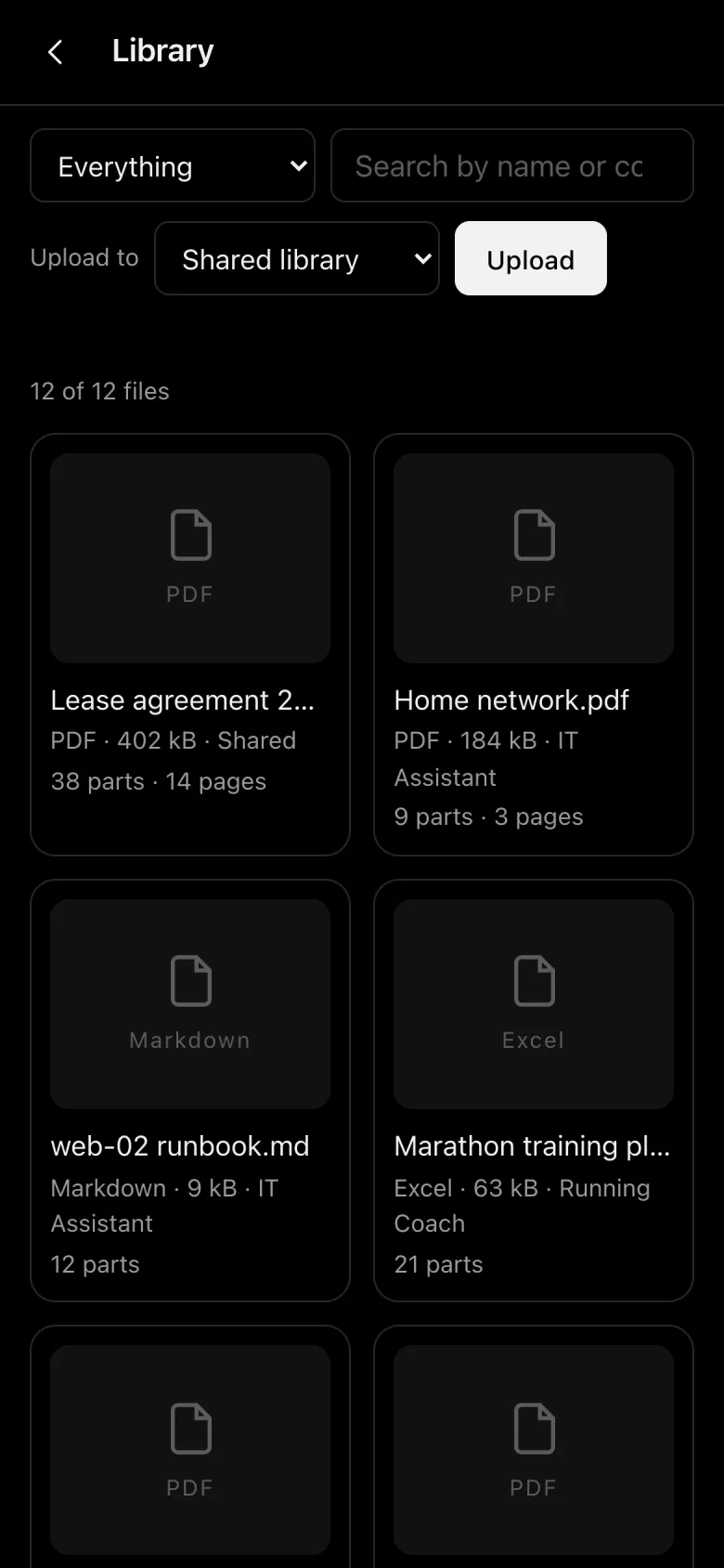 The library on a phone.